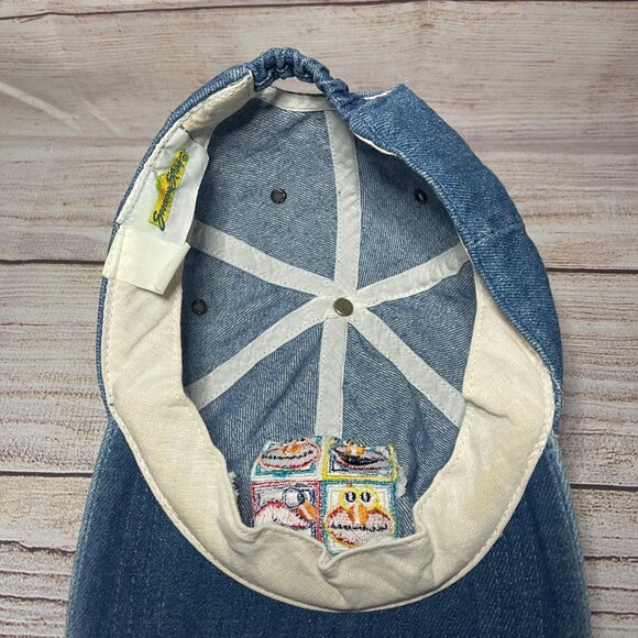 VTG Elmo Baseball Cap Hat Sesame Street Jim Henson Youth Denim Fitted RARE - Picture 4 of 6